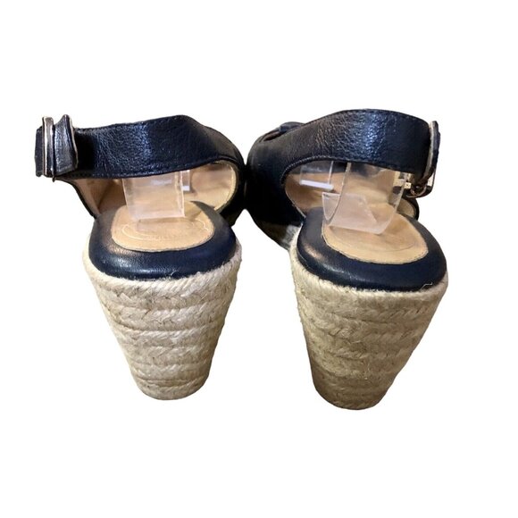 Nurture Toshe Espadrilles Peek Toe Sandals Womens 8M Used Blue Leather - Picture 6 of 16